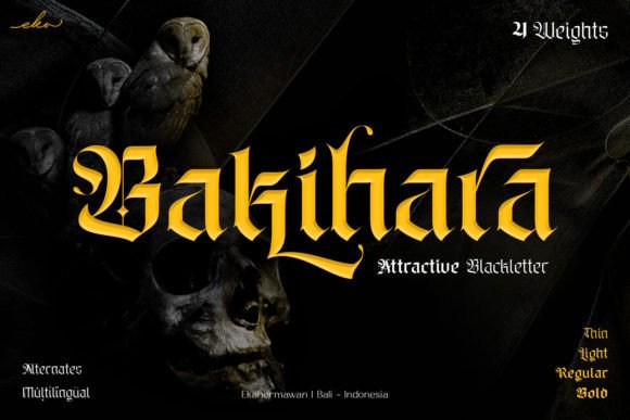 Bakihara Font: A Gothic Typeface for Craft Creators