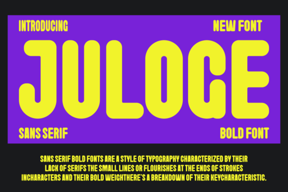 Juloge Font: A Bold Typeface for Memorable Branding