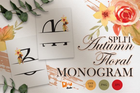 Split Monogram Autumn Floral: A Creative Typeface for Seasonal Branding