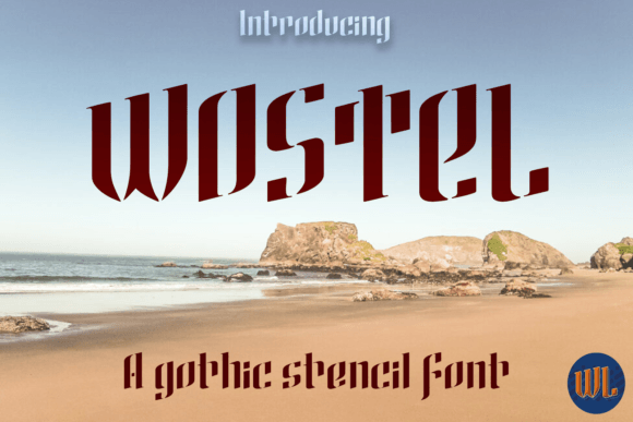 Wostel Font: A Gothic Stencil Typeface for Digital Design